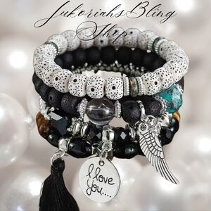 Bohemian Stack Charm Bracelet